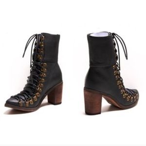 Jeffery Campbell Brandon Black Leather Boots